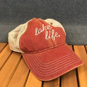 Lake Life Legacy 92 Old Favorite Trucker Hat Cardinal Red